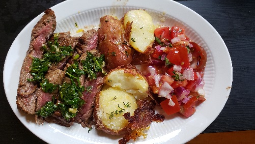 plated steak